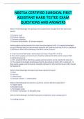 NBSTSA CERTIFIED SURGICAL FIRST ASSISTANT HARD TESTED EXAM QUESTIONS AND ANSWERS