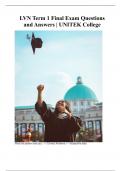LVN Term 1 Final Exam Questions and Answers &vert; UNITEK College