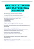 ONCC ONCOLOGY CERTIFIED NURSE STUDY GUIDE EXAM LATEST UPDATE 