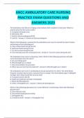 ANCC AMBULATORY CARE NURSING PRACTICE EXAM QUESTIONS AND ANSWERS 2023