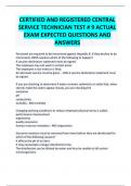 CERTIFIED AND REGISTERED CENTRAL SERVICE TECHNICIAN TEST # 9 ACTUAL EXAM EXPECTED QUESTIONS AND ANSWERS 