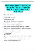 ANCC® ADULT-GERONTOLOGY ACUTE CARE NURSE PRACTITIONER ADULT-GERO REVIEW KEY EXAM UPDATE WORDS 2023