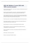 GEO 401 Midterm 2 exam 2023 with 100% correct answers