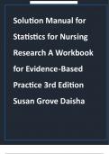 Solution manual for statistics for nursing research a workbook for evidence based practice 3rd edition susan grove daisha Latest Update 100&percnt; Complete Solution