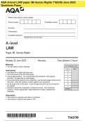 AQA A-level LAW paper 3B Human Rights 7162/3B June 2023 Questions Paper