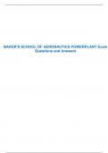 BAKER'S SCHOOL OF AERONAUTICS POWERPLANT Exam Questions and Answers