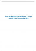 BIOCHEM WGU C785 MODULE 1 EXAM QUESTIONS AND ANSWERS