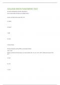 COLLEGE MATH PLACEMENT TEST &lpar; Questions and Answers&rpar; 