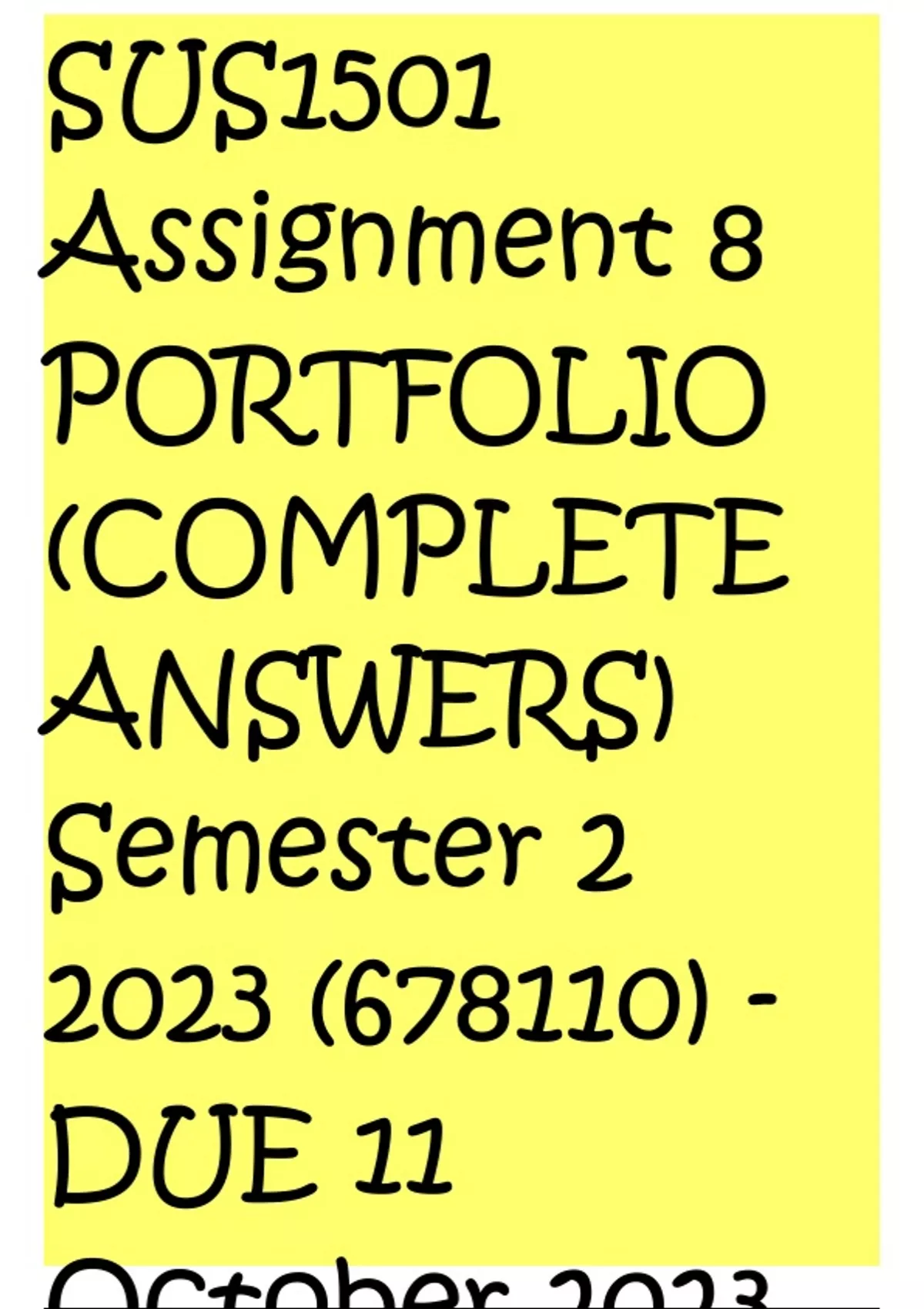 sus1501 assignment 8 part b