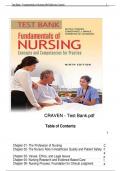 TEST BANK OF FAUDATION OF NURSING CONCEPT AND COMPITENCIES FOR PRACTIES.