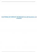 CALIFORNIA UST SERVICE TECHNICIAN Exam &lbrace;60 Questions and Answers&rcub;