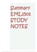 Summary EML1501 STUDY NOTES