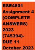 RSE4801 Assignment 4 &lpar;COMPLETE ANSWERS&rpar; 2023 &lpar;745394&rpar;- DUE 11 October 2023