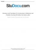 Test Bank - Introduction to Maternity and Pediatric Nursing&comma; 9th Edition &lpar;Leifer&comma; 2023&rpar;&comma; Chapter 1-34 &vert; All Chapters