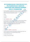 ATI PHARMACOLOGY PROCTOR 2019 ATI PN PHARMACOLOGY EXAM 200 QUESTIONS AND.