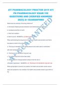 ATI PHARMACOLOGY PROCTOR 2019 ATI PN PHARMACOLOGY EXAM 150 QUESTIONS AND ANSWERS