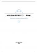 NURS 6665 WEEK 11 FINAL - (GRADED 96%) QUESTIONS & ANSWERS 100% REVIEWED 2022