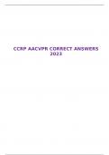 CCRP AACVPR CORRECT ANSWERS 2023