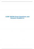 CCRP SOCRA Exam Questions and Answers Graded A+