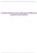 Certified Federal Contracts Manager (CFCM) Exam Questions and Answers