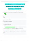 Rhode Island DMV Permit Practice Test 13 QUESTIONS AND ANSWERS GRADED A&plus; 2023&vert;2024 LATEST UPDATE