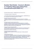 Humber Real Estate - Course 2&comma; Module 11&comma; Property Value and Listing Price Considerations&lpar;SCORED A&plus;&rpar;