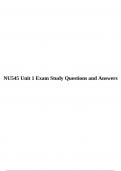 NU545 Unit 1 Exam Study Questions and Answers.