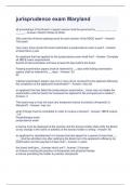 jurisprudence exam Maryland questions and answers