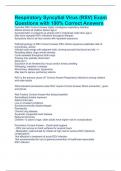 Respiratory Syncytial Virus &lpar;RSV&rpar; Exam Questions with 100&percnt; Correct Answers 