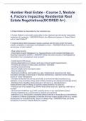 Humber Real Estate - Course 2, Module 4, Factors Impacting Residential Real Estate Negotiations(SCORED A+)