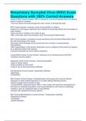Respiratory Syncytial Virus &lpar;RSV&rpar; Exam Questions with 100&percnt; Correct Answers 
