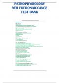 PATHOPHYSIOLOGY 9TH EDITION- MCCANCE TEST BANK