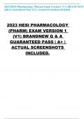 2023 HESI PHARMACOLOGY &lpar;PHARM&rpar; EXAM VERSION 1 &lpar;V1&rpar; BRANDNEW Q & A GUARANTEED PASS &vert; A&plus; &vert; ACTUAL SCREENSHOTS INCLUDED&period;