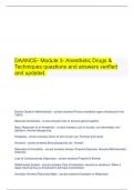  DAANCE- Module 3- Anesthetic Drugs & Techniques questions and answers verified and updated&period;