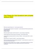   Club Pilates ALL Quiz Questions with complete solutions 2023.