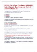 PHTLS Pre & Post Test Exam 2023-2024  Latest Update Questions and Correct  Answers Rated A&plus;