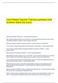  Club Pilates Teacher Training questions and answers latest top score.