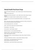 Mental Health Final Exam Drugs
