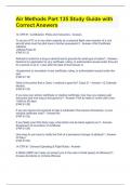 Air Methods Part 135 Study Guide Exam Questions with Correct Answers