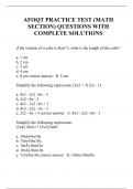 AFOQT PRACTICE TEST (MATH SECTION) QUESTIONS WITH COMPLETE SOLUTIONS