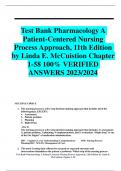  Test Bank Pharmacology A Patient-Centered Nursing Process Approach, 11th Edition by Linda E. McCuistion Chapter 1-58 100% VERIFIED ANSWERS 2023/2024 