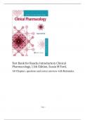 Test Bank Complete for Roach’s Introductory Clinical Pharmacology 11th Edition A+ COMPLETE GUIDE LATEST 2023