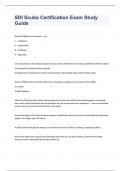 SDI Scuba Certification Exam Study Guide questions with correct answers