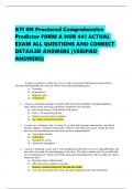ATI RN Proctored Comprehensive Predictor FORM A NUR 441 ACTUAL EXAM ALL QUESTIONS AND CORRECT DETAILED ANSWERS (VERIFIED ANSWERS)