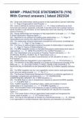 BRMP - PRACTICE STATEMENTS &lpar;Y&sol;N&rpar; With Correct answers &vert; latest 2023&sol;24