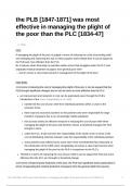 Essay plan: the PLB [1847-1871] was most effective in managing the plight of the poor than the PLC [1834-47]