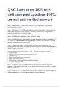 QAC Laws exam 2023 with well answered questions-100&percnt; correct and verified answers&period; A&plus; GRADED