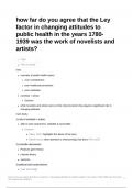 Essay plan: how far do you agree that the key factor in changing attitudes to public health in the years 1780- 1939 was the work of novelists and artists?