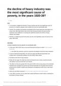 Essay plan: the decline of heavy industry was the most significant cause of poverty, in the years 1920-39?