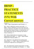 BRMP - PRACTICE STATEMENTS (YN) With Correct answers
